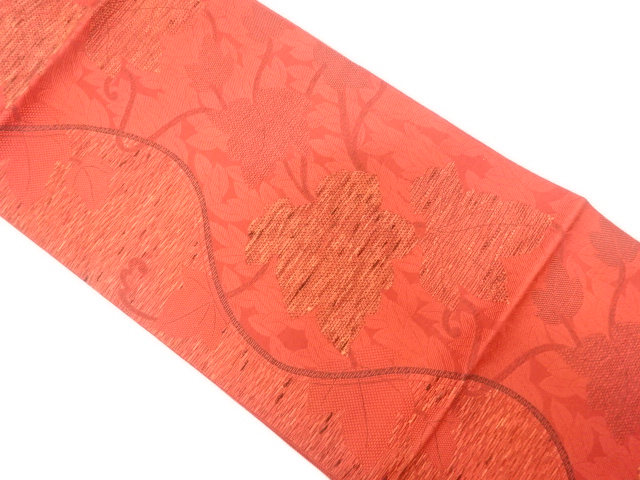 蔦の葉模様織り出し　名古屋帯